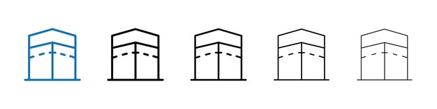 icono de Kaaba Logotipo vectorial de contorno para la aplicación web