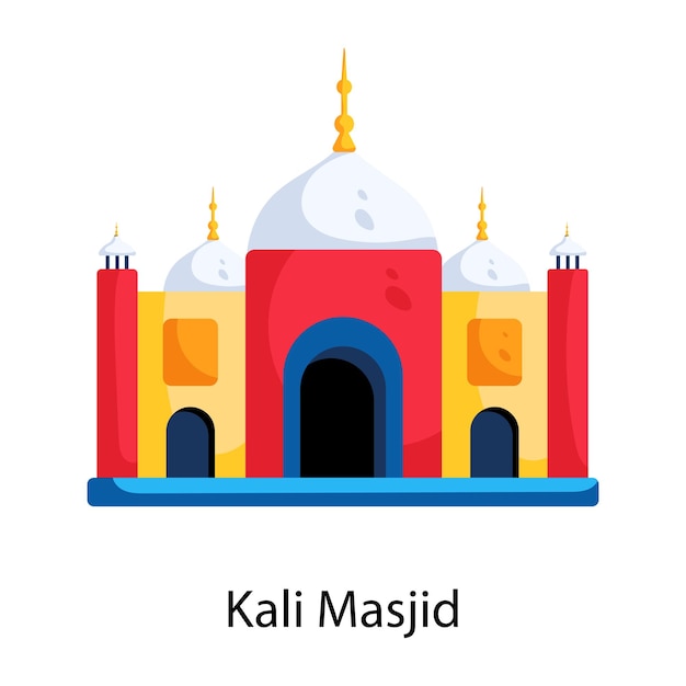 Icono de Kali Masjid en estilo plano