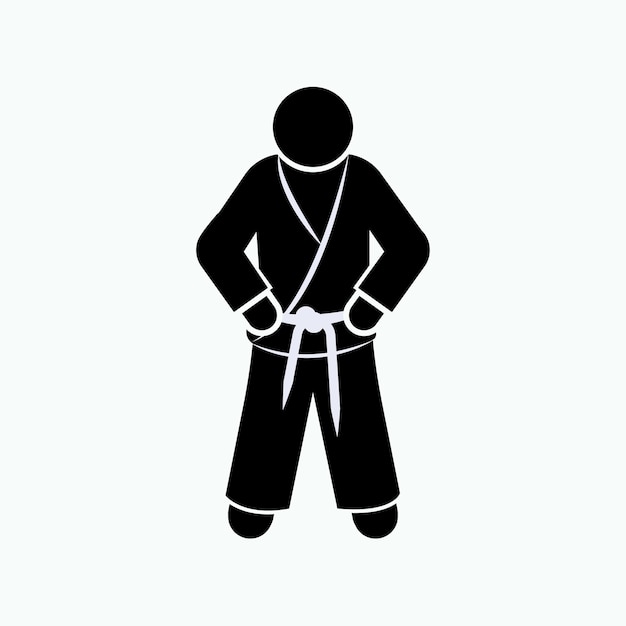 Icono Karate Defensa Personal Deportes Artes Marciales Japonesas Símbolo Vector