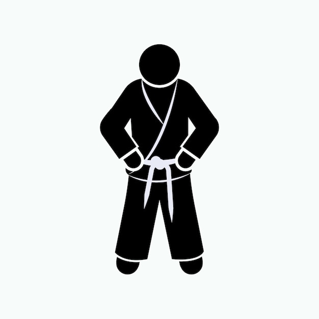 Icono karate defensa personal deportes artes marciales japonesas símbolo vector