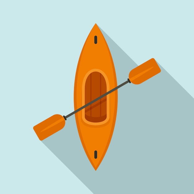 Icono de kayak de vista superior Ilustración plana del icono de vector de kayak de vista superior para diseño web