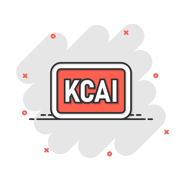 Icono de Kcal en estilo cómico Ilustración vectorial de dibujos animados de dieta en fondo blanco aislado Calorías efecto salpicadura concepto de negocio
