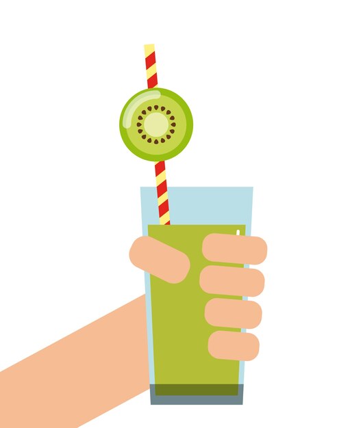 Icono de kiwi detox. diseño de batido y jugo. gráfico vectorial