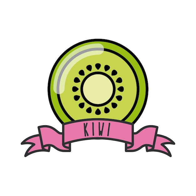 Icono de Kiwi. Diseño de alimentos orgánicos Gráfico vectorial