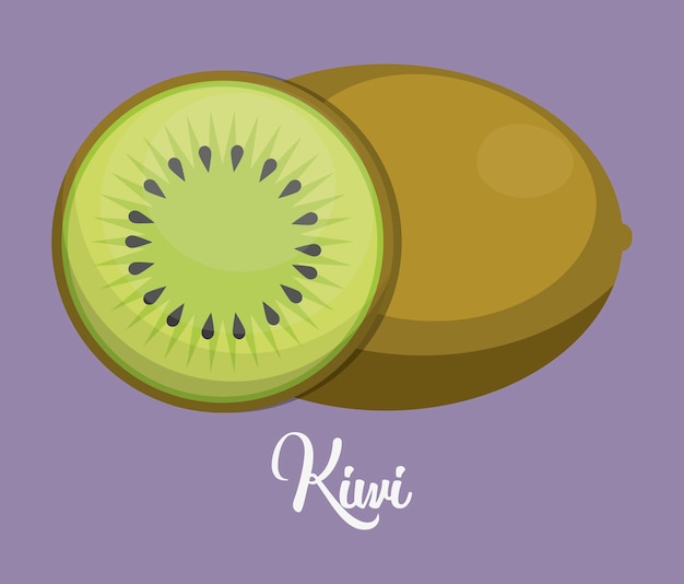 icono de kiwi sobre fondo morado