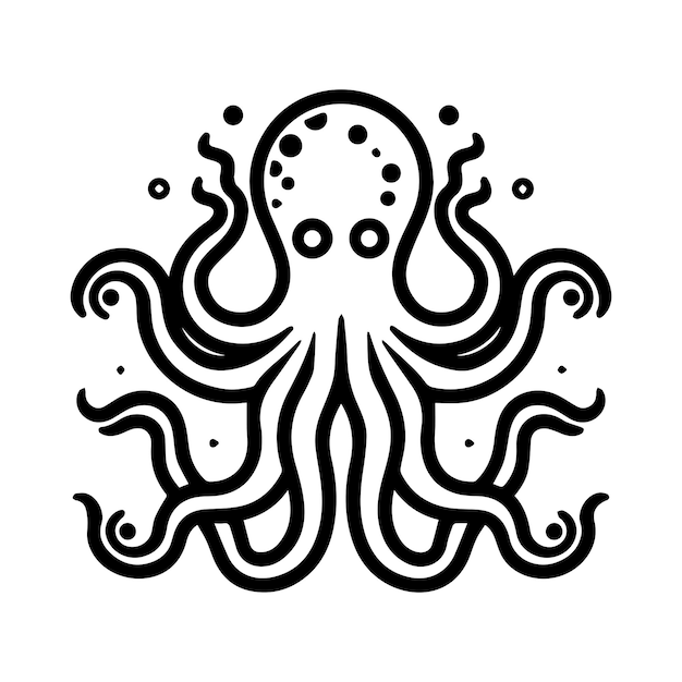 Icono de Kraken o símbolo de línea moderno Arte de línea vectorial y diseño de icono con contorno en negrita
