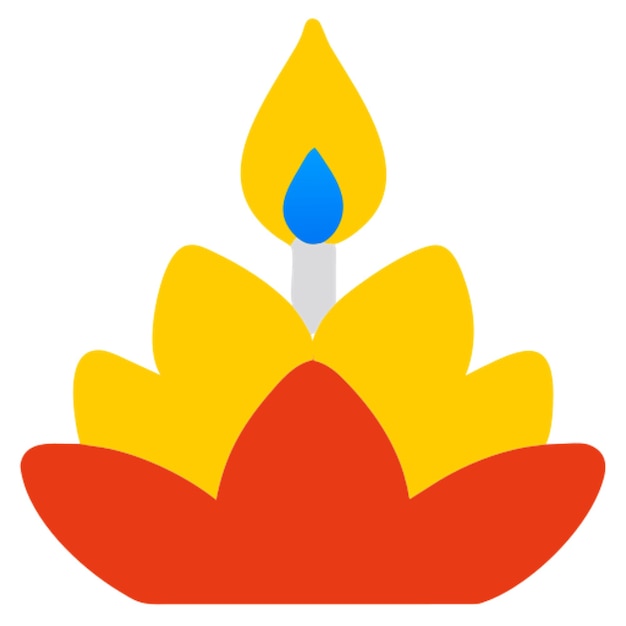 icono de krathong con formas de colores