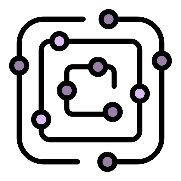 Icono de laberinto de negocios vector de contorno Laberinto laberinto Puzzle juego color plano