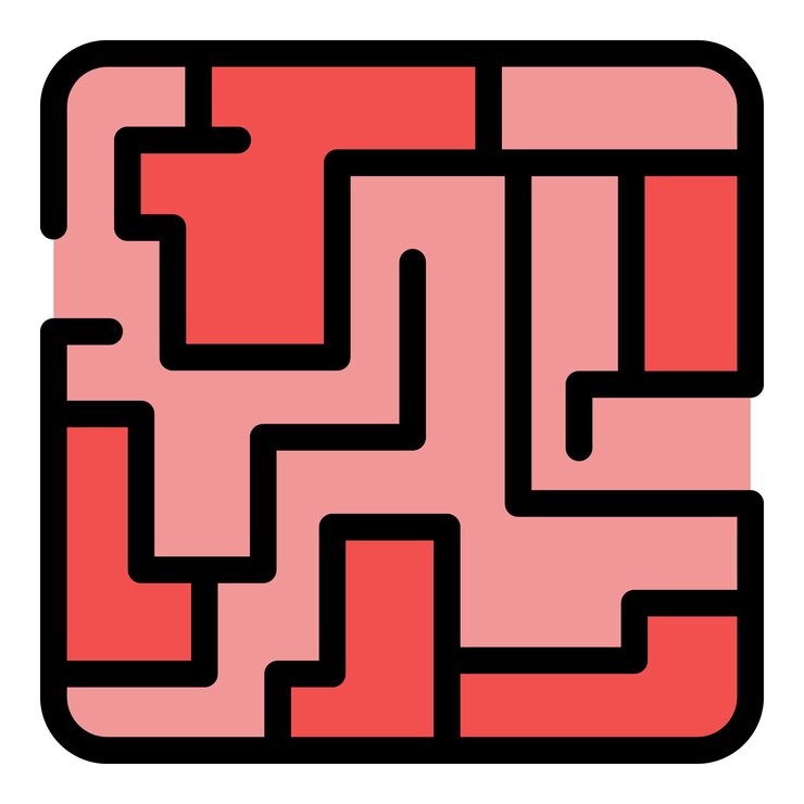 Vector el icono del laberinto del problema el esquema del problema el icono vectorial del laberento del problema el color es plano y aislado