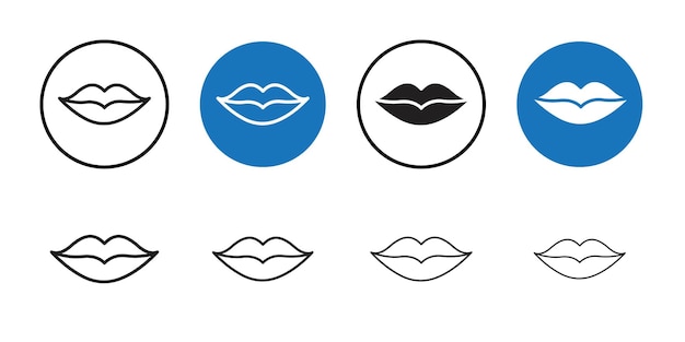 Icono de los labios Colección de arte de líneas delgadas