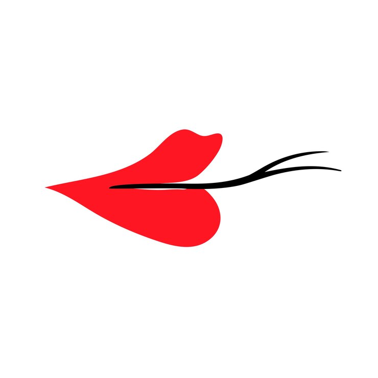Vector ícono de los labios ilustración vectorial los labios rojos con la lengua de una serpiente