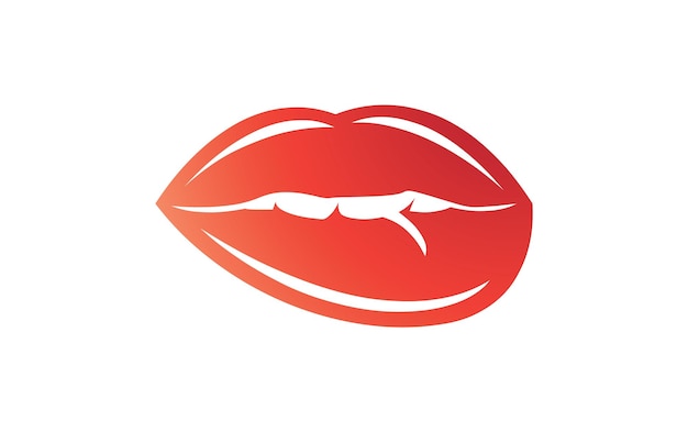 Icono de labios y plantilla de vector de símbolos Labios con lápiz labial