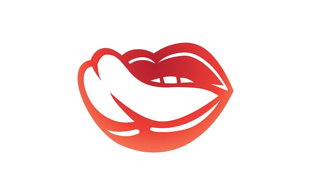 Icono de labios y plantilla de vector de símbolos Labios con lápiz labial