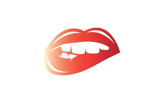 Icono de labios y plantilla de vector de símbolos Labios con lápiz labial