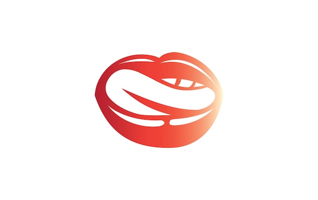 Icono de labios y plantilla de vector de símbolos Labios con lápiz labial