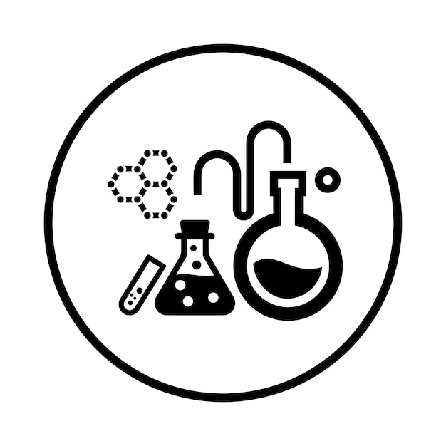 El icono del laboratorio de ciencias Ilustración vectorial negra