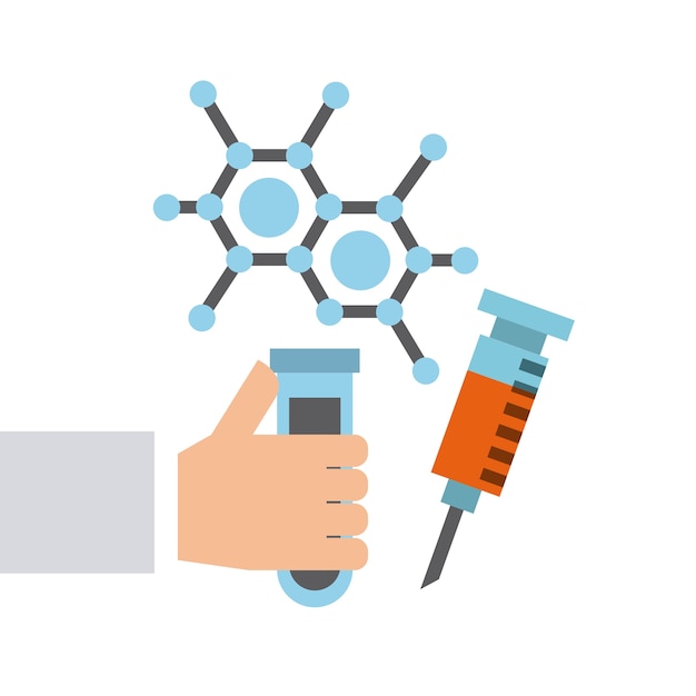 Vector icono de laboratorio de partículas de molécula