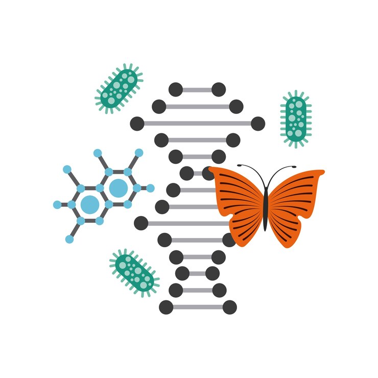 Vector icono de laboratorio de partículas de molécula