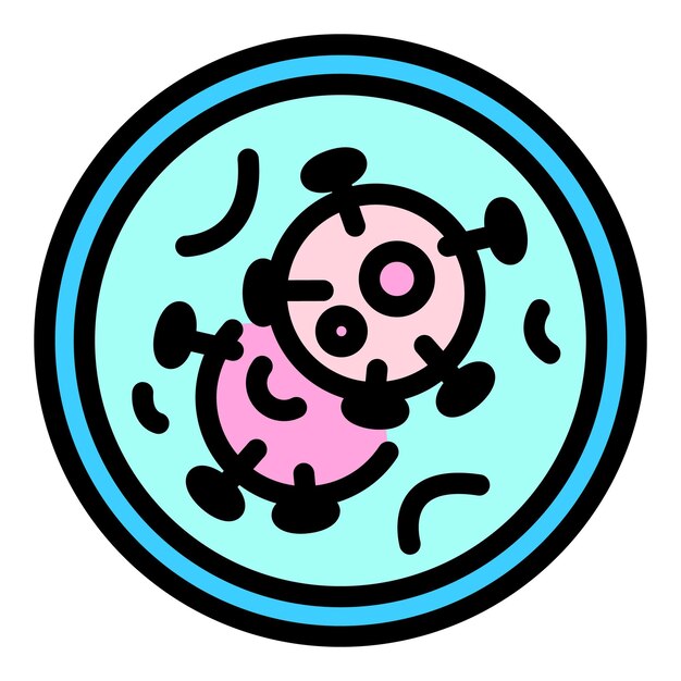 Icono de laboratorio de pruebas de Covid Contorno Icono de vector de laboratorio de pruebas de Covid para diseño web aislado en color plano de fondo blanco