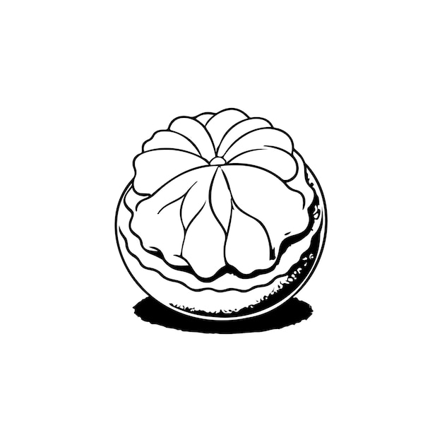 Vector icono de laddu dibujo a mano de color negro elemento vectorial y símbolo del logotipo de diwali