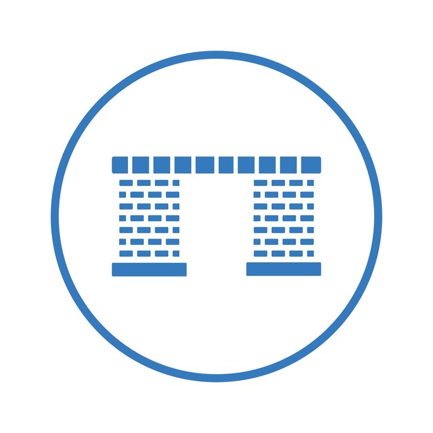 Icono de ladrillo de arquitectura de arquitecto Diseño de color azul