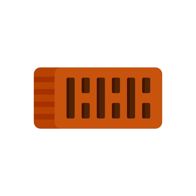 Icono de ladrillo de construcción Ilustración plana del icono de vector de ladrillo de construcción aislado sobre fondo blanco