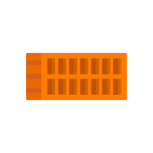 Icono de ladrillo de construcción rojo Ilustración plana del icono de vector de ladrillo de construcción rojo aislado sobre fondo blanco