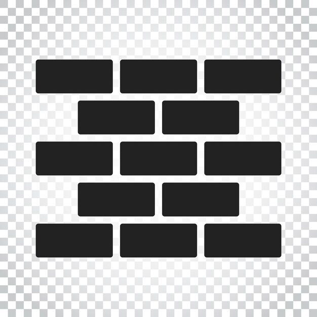 Icono de ladrillo de pared en estilo plano en fondo aislado Ilustración de símbolo de pared Pictograma de concepto de negocio simple