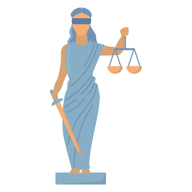 Vector el icono de lady justice, el clipart, el avatar, el logotipo, la ilustración vectorial aislada.