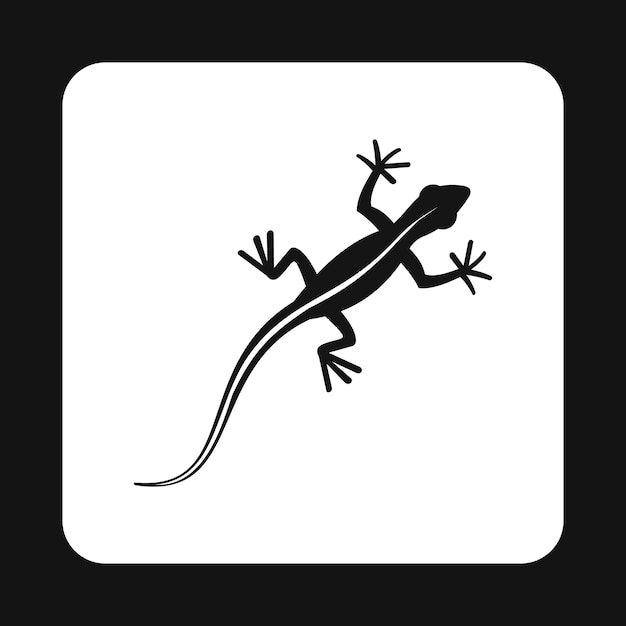 Icono de lagarto en estilo simple aislado sobre fondo blanco Símbolo de reptiles