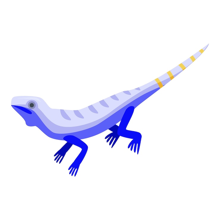 Vector icono de lagarto rayado azul isométrico del icono de vector de lagarto rayado azul para diseño web aislado sobre fondo blanco