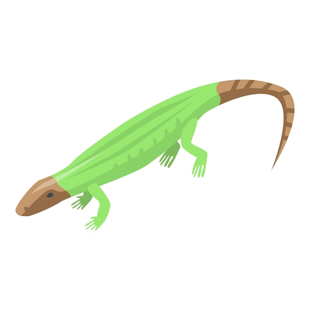 Icono de lagarto reptil zoológico Isométrico del icono de vector de lagarto reptil zoológico para diseño web aislado sobre fondo blanco