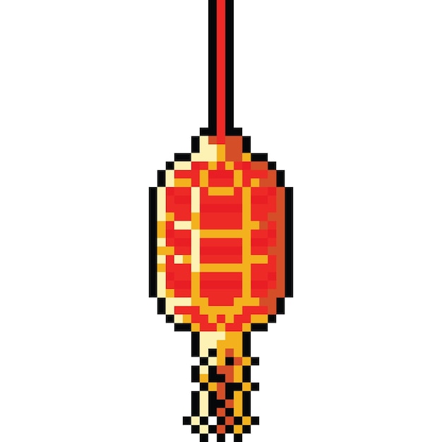 El icono de la lámpara china de pixel art 3