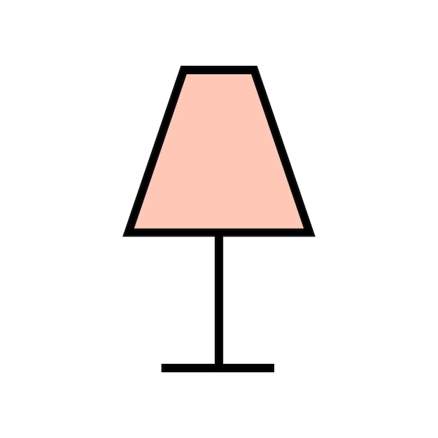 Icono de la lámpara de escritorio Ilustración vectorial Icono de color lineal de la lámpara de escritorio