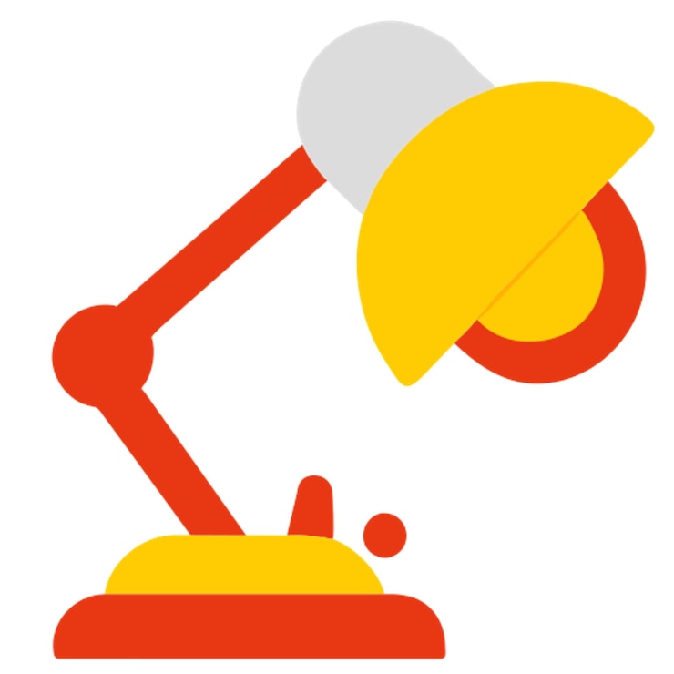 Vector icono de la lámpara de estudio formas de colores