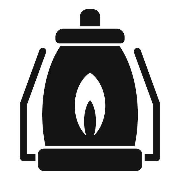 El icono de la lámpara de fuego del campamento es un vector simple.