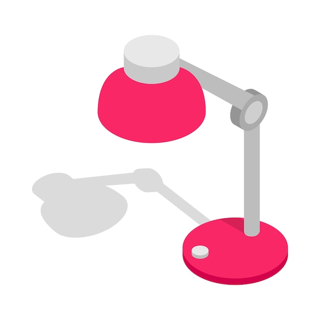Icono de lámpara de mesa en estilo isométrico 3d aislado sobre fondo blanco Símbolo de luz