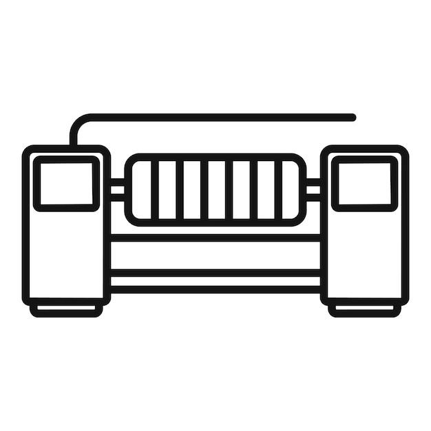 Icono de lana de tela vector de contorno Costura de algodón Telar textil
