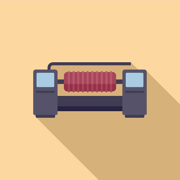 Icono de lana de tela vector plano Costura de algodón Telar textil