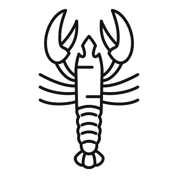 Icono de langosta deliciosa Contorno de icono de vector de langosta deliciosa para diseño web aislado sobre fondo blanco