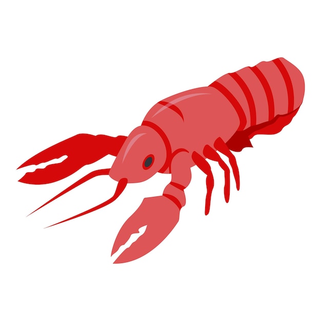 Icono de langosta de restaurante Isométrico de icono de vector de langosta de restaurante para diseño web aislado sobre fondo blanco