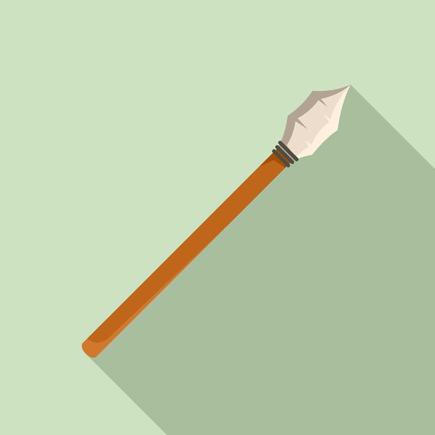 Icono de lanza de la edad de piedra Ilustración plana del icono de vector de lanza de la edad de piedra para diseño web