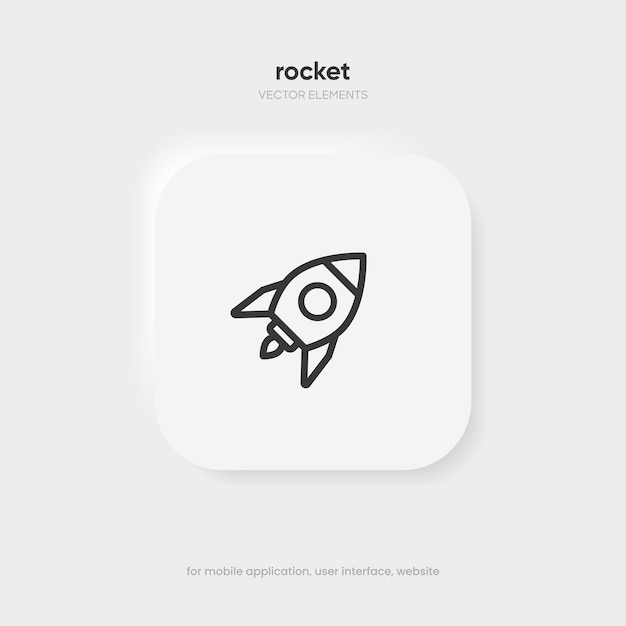 El icono de lanzamiento de la campaña, el símbolo del cohete, el icono de la nave espacial, el símbolo de la aeronave espacial, el ícono de inicio del proyecto, la creación.