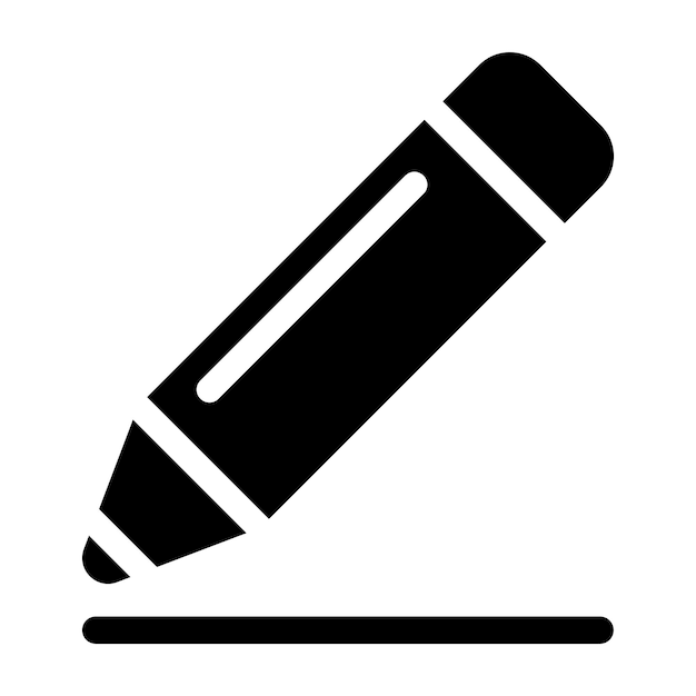Icono de lápiz aislado sobre fondo blanco