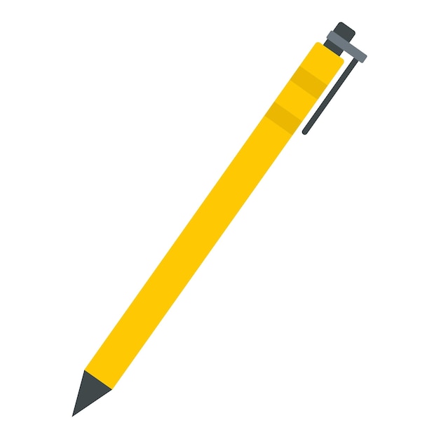 Icono de lápiz amarillo Ilustración plana del icono de vector de lápiz amarillo para diseño web