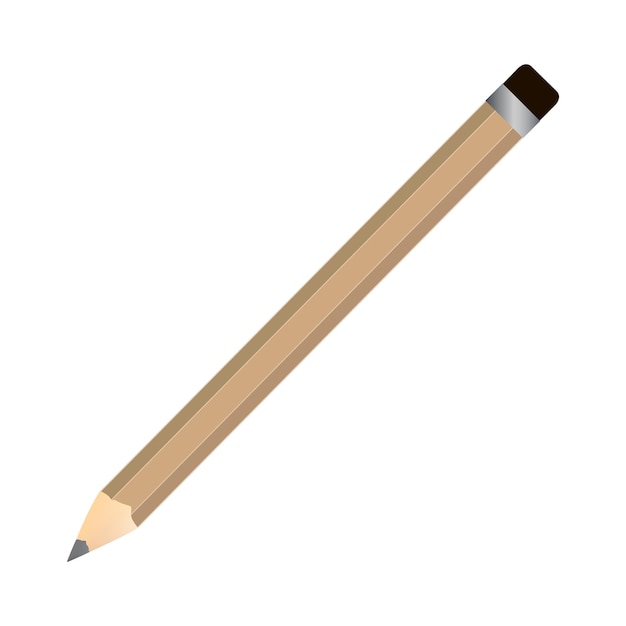 Icono de lápiz amarillo realista. ilustración vectorial EPS10