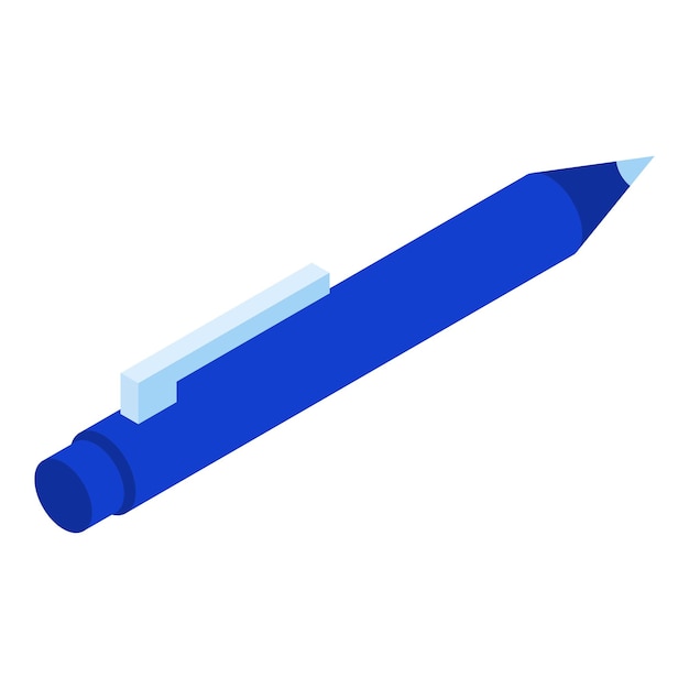 Icono de lápiz azul Isométrico del icono de vector de lápiz azul para diseño web aislado sobre fondo blanco