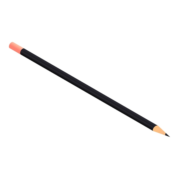 Icono de lápiz de construcción Isométrico del icono de vector de lápiz de construcción para diseño web aislado sobre fondo blanco