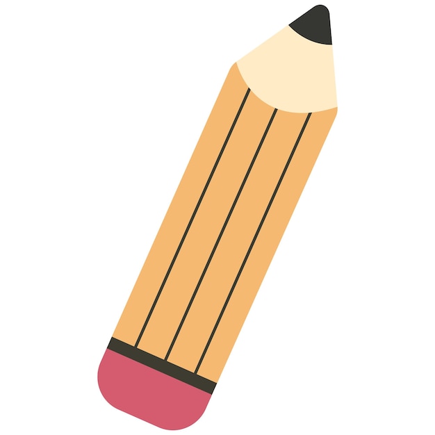 Icono de lápiz en diseño plano Ilustración vectorial aislada sobre fondo blanco