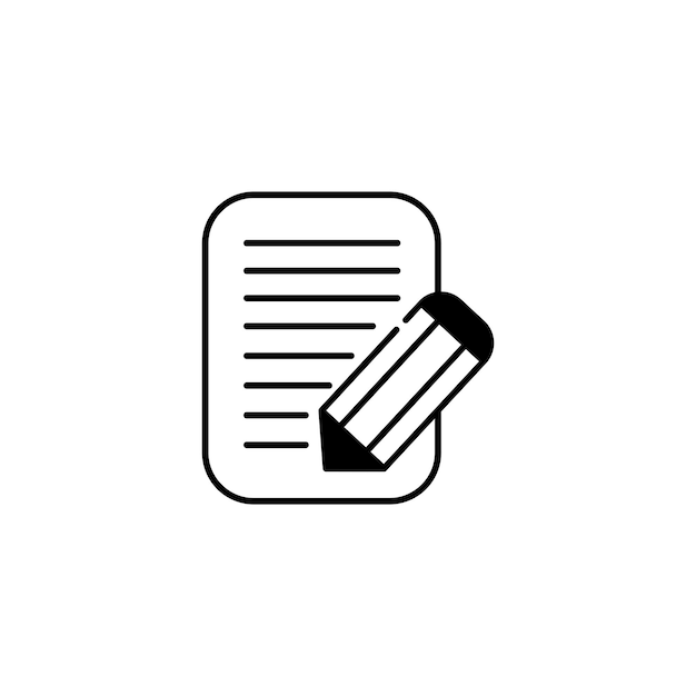 Icono de lápiz y documento